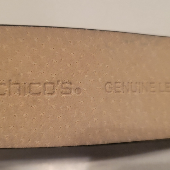Chico's Black Genuine Leather Adjustable Belt Size small - Picture 10 of 12